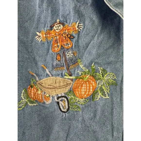Vintage Victoria Jones Button Up  Long Sleeves Autumn/Fall Jean Shirt (READ) - Picture 3 of 9